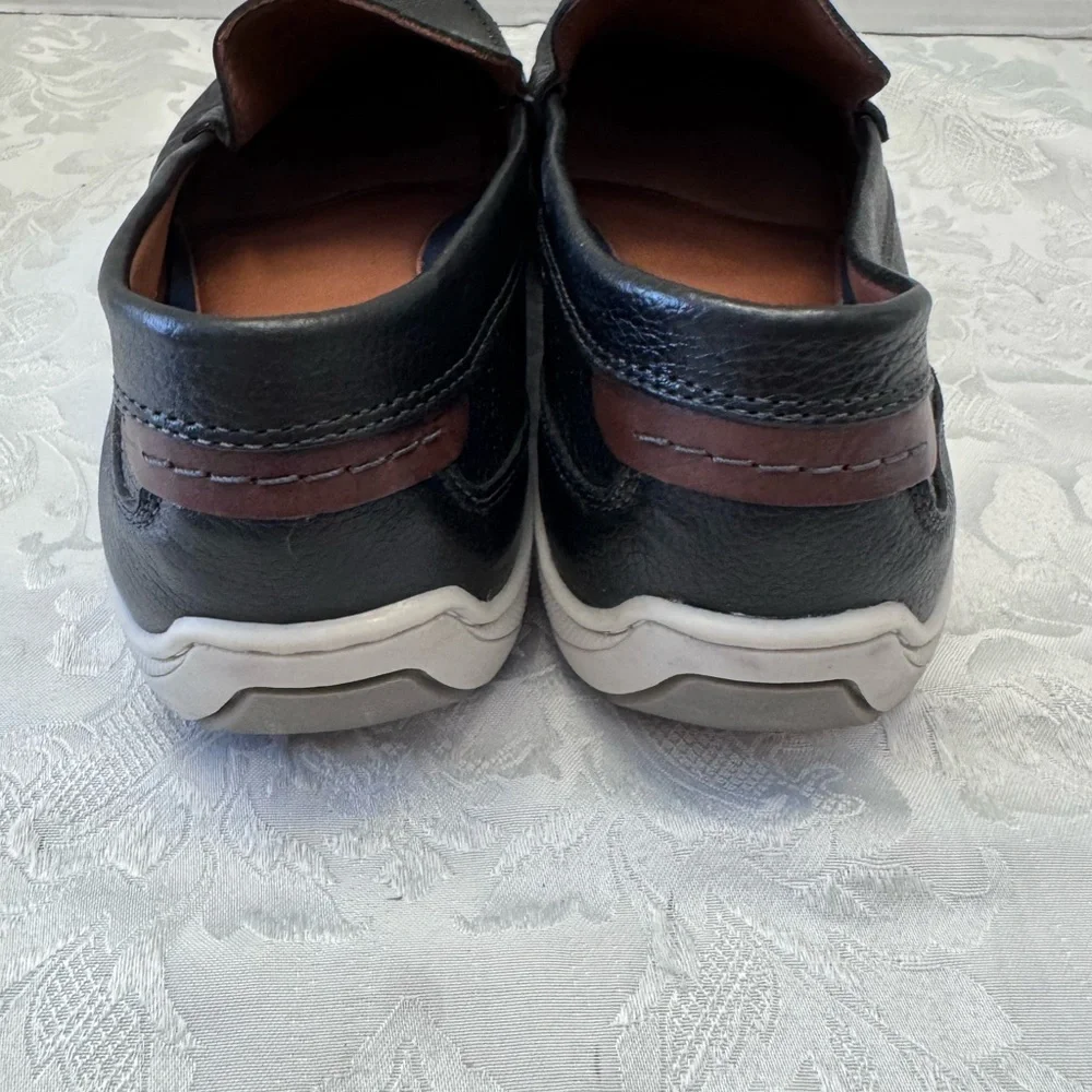 Johnston & Murphy 12M Black Leather Memory Foam Loafer Driving Moccasins Comfort